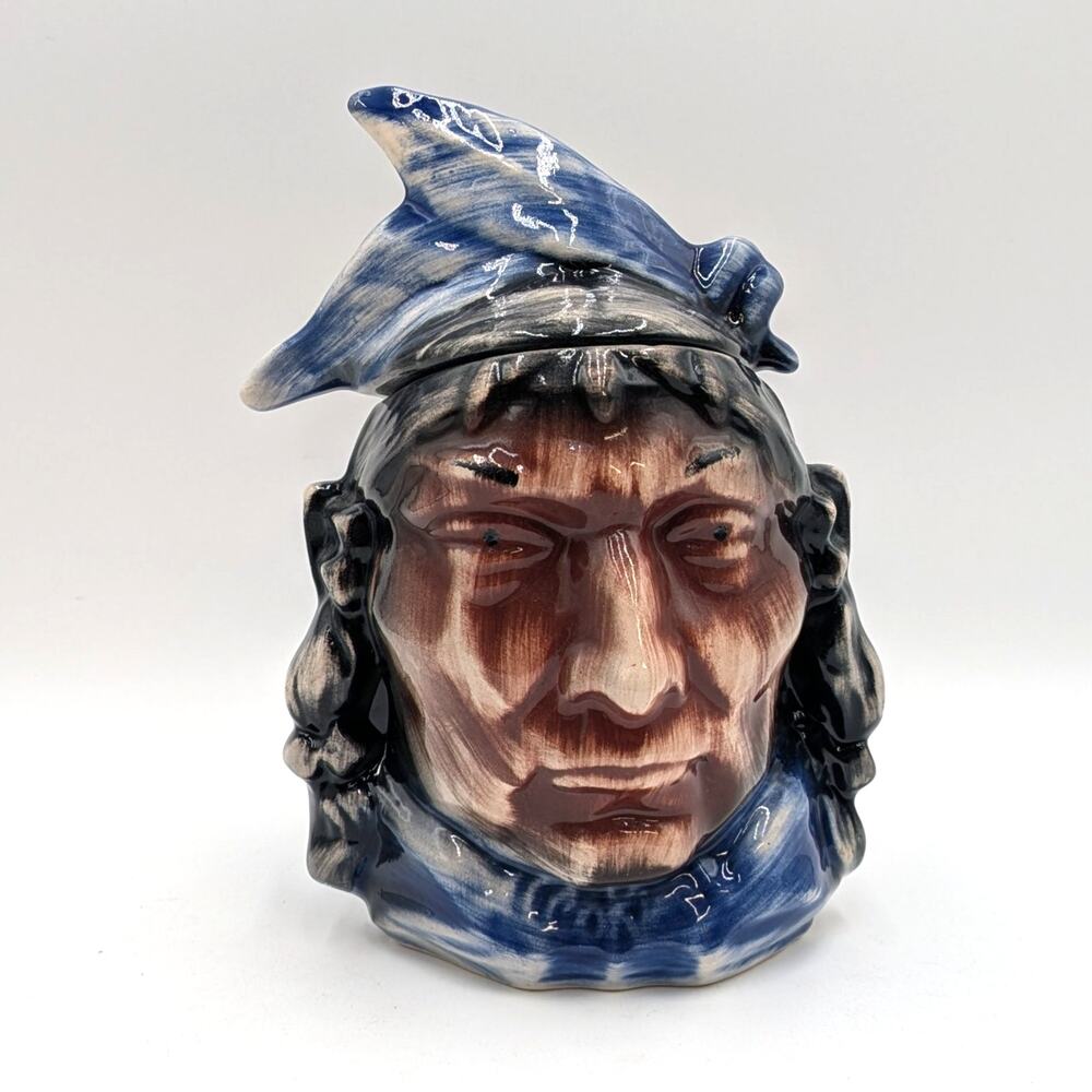 Rare "Blue" McCoy Indian Pontiac Cookie Jar. 1950's